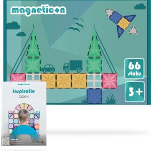 Magnetisch Speelgoed Bouwstenen Pastel 66 Stuks - Montessori & STEM - 3+ jaar