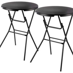 2 Bardi Inklapbare Statafels - 80x110 cm - Zwart