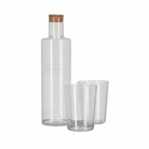 JENS Living Waterfles en Glazen Set - Glas - Transparant