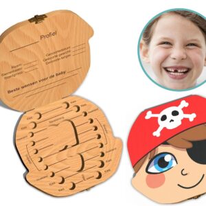 Tandendoosje met naam - Piraat jong- Hout