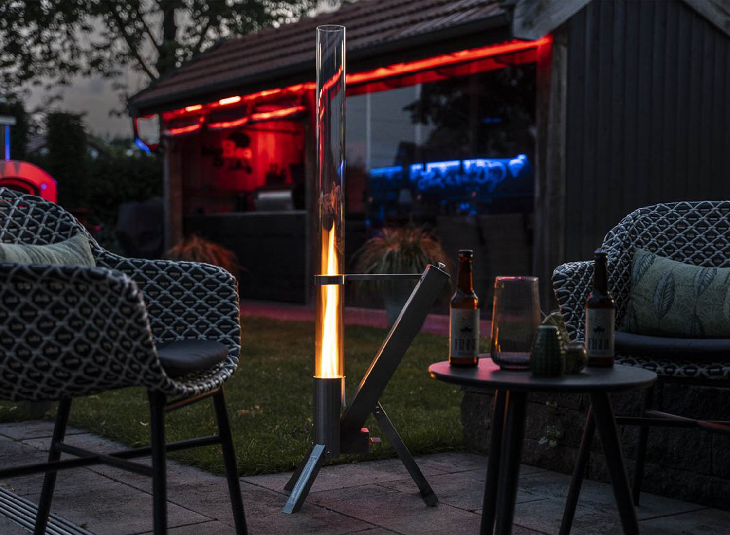 Green Flame BPH-R80-A Outdoor Pellet Lounge Heater - 44,5x36x129,5 cm - Terrasverwarmer / Tuinhaard / Patio Heater