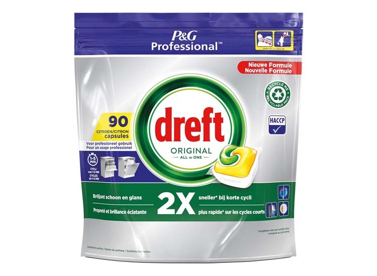 Dreft Original All in One Lemon Vaatwastabletten - 90 stuks