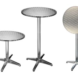 HI Inklapbare Statafel - Bijzettafel - RVS - Ø60 cm - hoogte 115cm