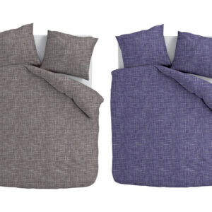 Cotton Rich Collection Dekbedovertrek - Linnen-Look - Antraciet of Blauw