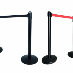 Lowander afzetpaal metaal - 2 stuks - Afzetpaaltjes met uittrekbaar lint