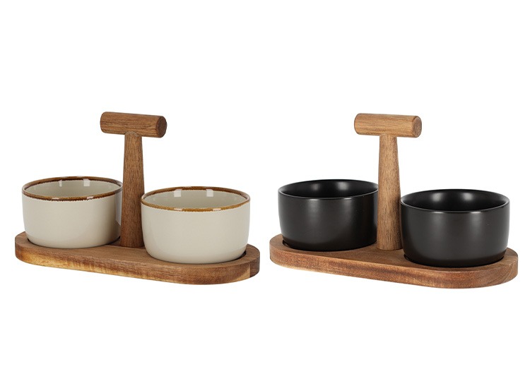 JENS Living Bits & Bites Bo Tapassset klein - Zwart, Beige