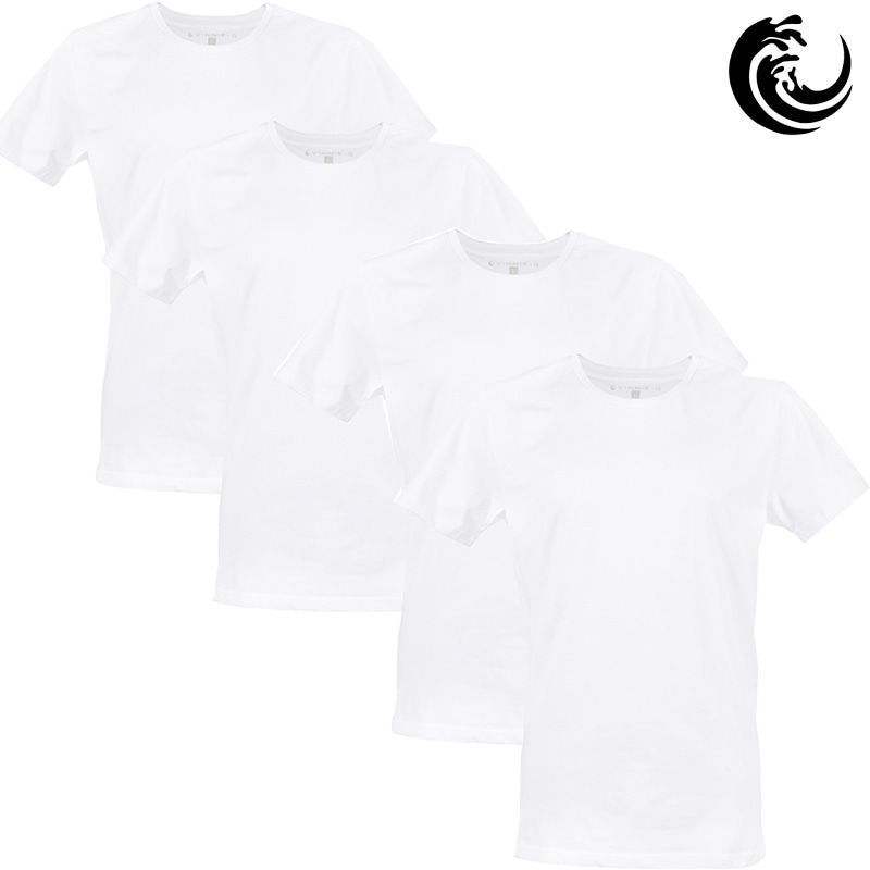 Vinnie-G Heren T-shirt Ronde hals Wit 4-pack-S