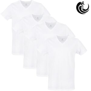 Vinnie-G Heren T-shirt V-hals Wit 4-pack-L