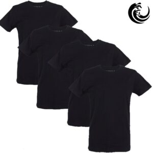 Vinnie-G Heren T-shirt Ronde hals Zwart 4-pack-M
