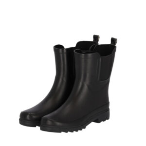 XQ Dames Regenlaarzen Rubber Plain Chelsea Zwart-37