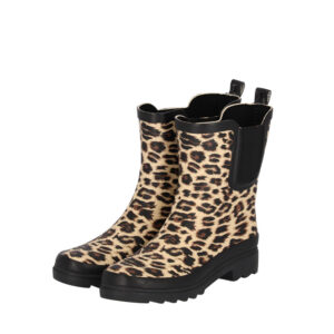 XQ Dames Regenlaarzen Rubber Printed Chelsea Panter Print-38