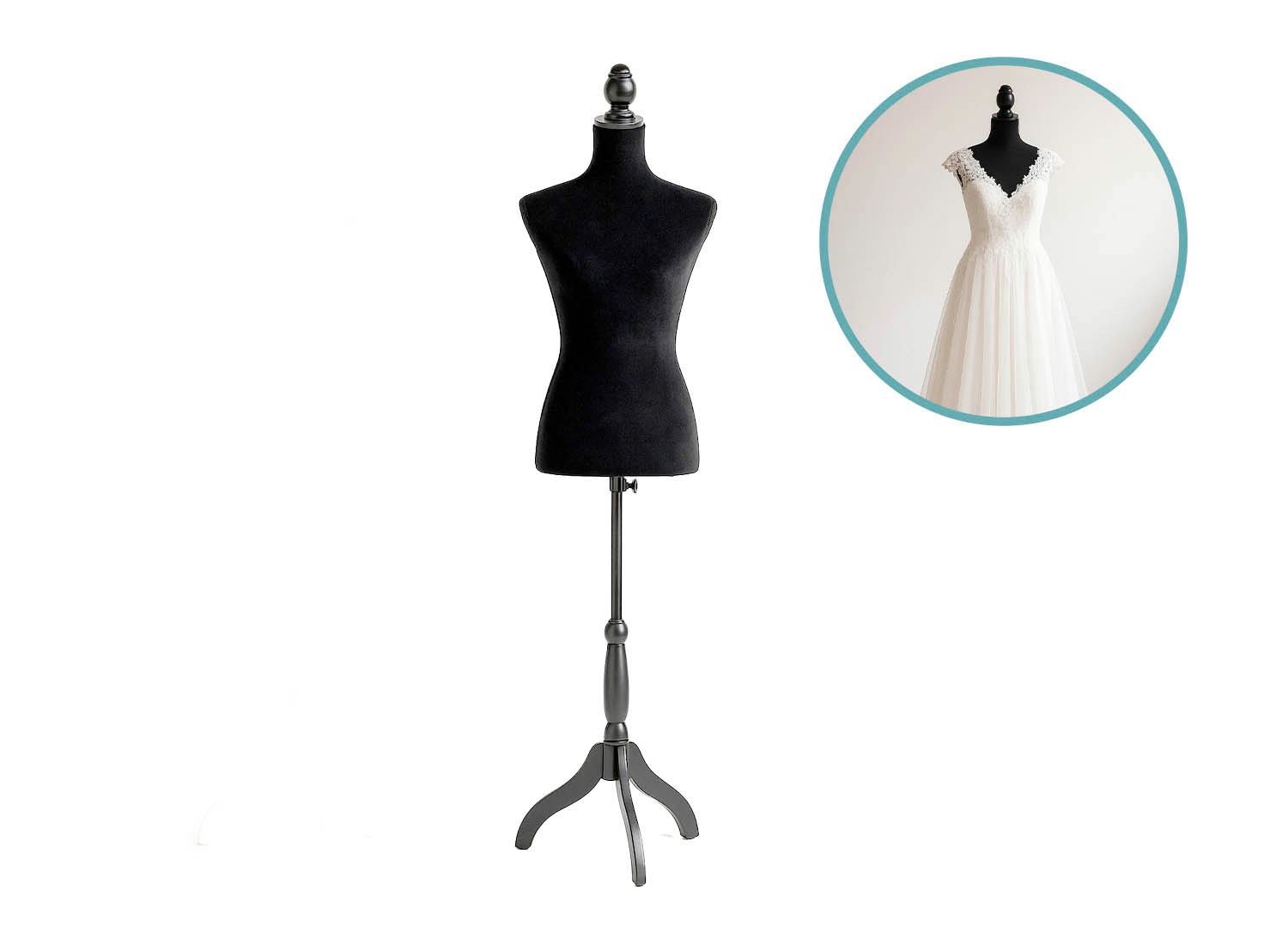 Lowander Dames Paspop - Etalagepop - Verstelbaar 134 tot 170 cm - Zwart