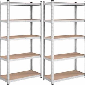 2x Profeco heavy duty opbergrek 180x90 cm - Stellingkast 10 planks x 175kg - RVS