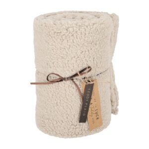 JENS Living Teddy plaid - Deken - Polyester - 160 x 120 cm - Taupe