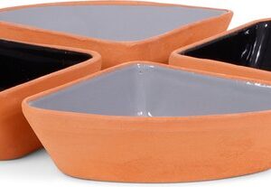 SENZA Terracotta Triangel Tapasschaaltjes - Grijs - Set van 4