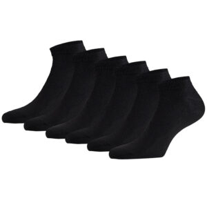 Apollo Sneakersokken Basic Bamboo Zwart 6-pack-35/38