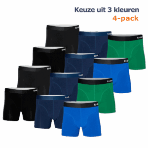 Apollo Boxershorts Heren Bamboo Basic Blue / Green 4-pack-L
