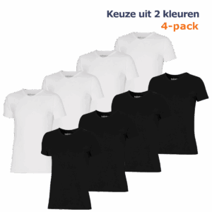 Apollo T-shirt Heren Bamboo Basic V-neck Zwart 4-pack-M
