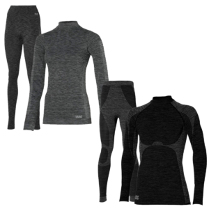 Heatkeeper Thermoset Dames Premium - Thermoshirt + Thermo Legging - Zwart Melange-L