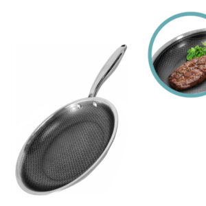 ENRICO Koekenpan Ø20 cm - RVS Honingraat Anti-Aanbakpan - PFAS/PTFE-vrij - Geschikt voor Inductie