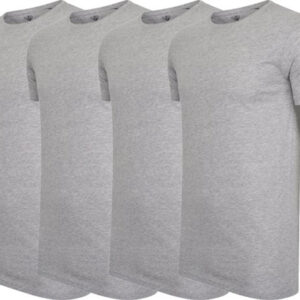 4-pack Cappuccino Grijze T-Shirt ronde hals - Extra Lange T-shirts