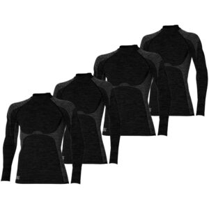 Heatkeeper Thermoshirt Lange Mouw Heren Premium 4-pack Zwart Melange-M