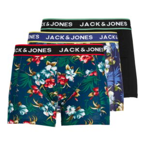 Jack & Jones Boxershorts JACFLOWER Trunks 3-pack Zwart / Navy-S