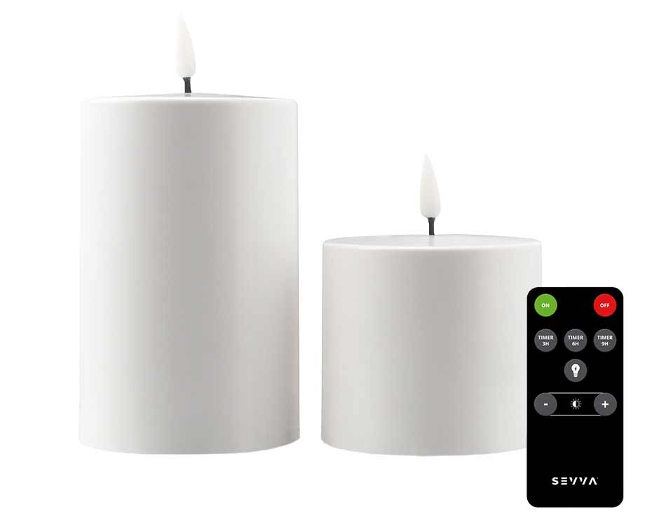 2-PACK Oplaadbare LED Kaarsen Gebroken wit