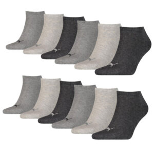 Puma Sneakersokken Plain 12-pack Antraciet Melange-35/38