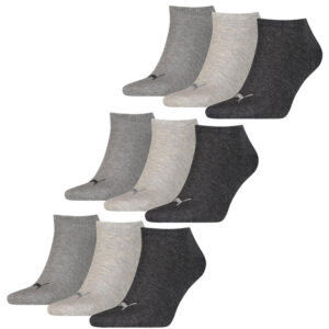 Puma Sneakersokken Plain 9-pack Antraciet Melange-47/49
