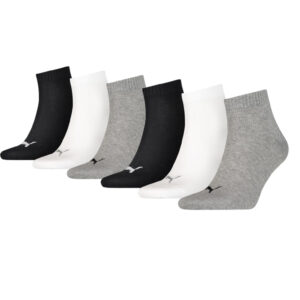 Puma Quarter Sokken Plain 6-pack Zwart / Wit / Grijs-43/46