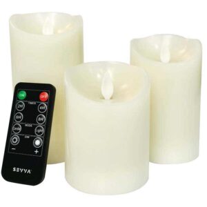 3-PACK Oplaadbare LED Kaarsen Crème