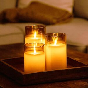 Smoked Glass Elektrische Kaarsen Zilver