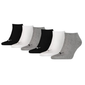 Puma Sneakersokken Plain 6-pack Zwart / Wit / Grijs-35/38