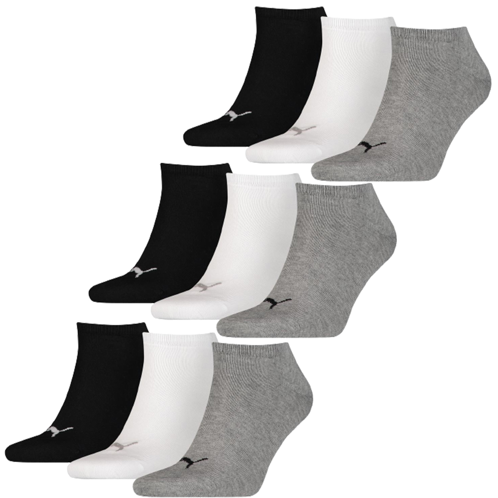 Puma Sneakersokken Plain 9-pack Zwart / Wit / Grijs-35/38