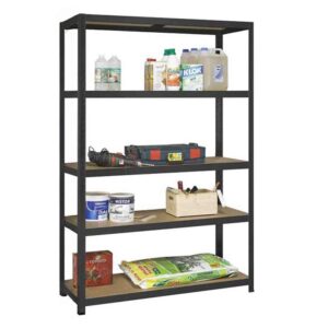 Robuuste Stellingkast Met 5 Planken XL (120 x 40 x 180 cm) Zwart