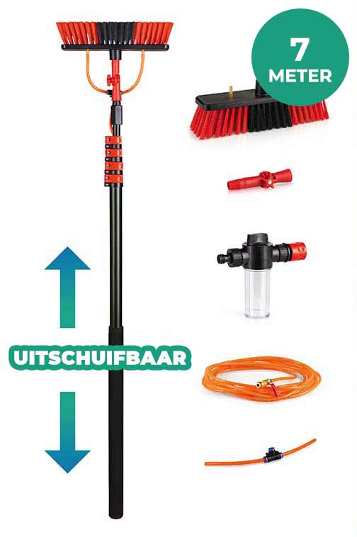 Telescopische Wasborstel 7 meter - EXTRA AFGEPRIJSD