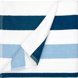 The One Towelling Strandhanddoek 90 x 190 cm Stripe Navy blue/light blue