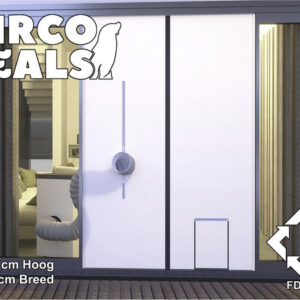 FDBW - Airco deurafdichtingskit 90 x 201,5 cm - luxe magneet sluiting met katten/honden-luik