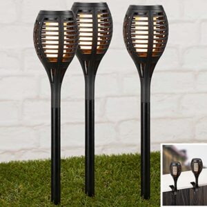 HI Solar led tuinlampen met vuursimulatie - 3 stuks