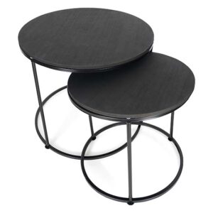 Salontafels - set van 2 ronde salontafels - zwart