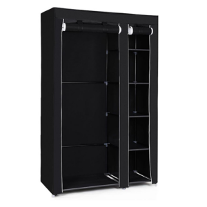 Lowander Garderobekast 'Roma' - Zwart - 175x110x45 cm - Met Hang- en Legruimte