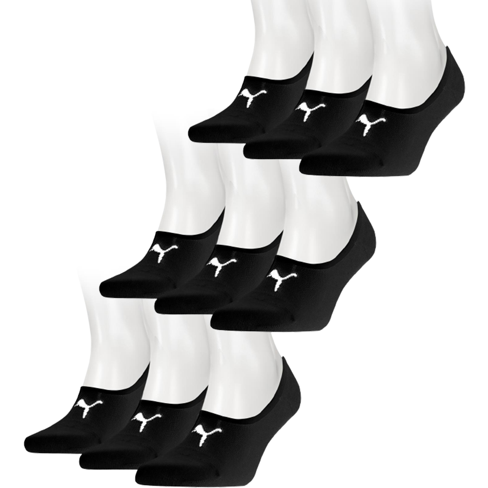 Puma Footies 9-pack Unisex Zwart-39/42