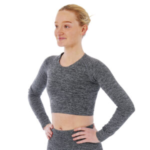 Xtreme Sportswear Croptop lange mouwen Dames Antraciet Melange-L