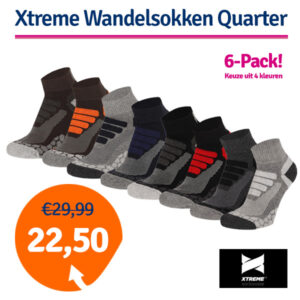 Xtreme Wandelsokken Quarter 6-pack Multi Black-35/38